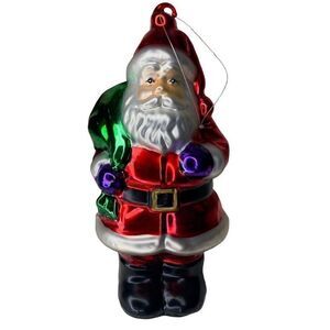 Santa Glass Ornament A Royal Winterfest by Russ Mercury Blown Glass 6.5” OR3
